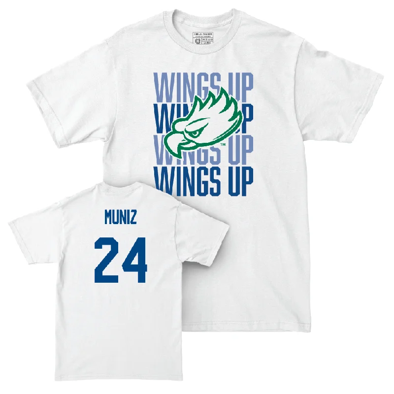 T-Shirt Quote-Men's Basketball White Wings Up Tee - Jevin Muniz