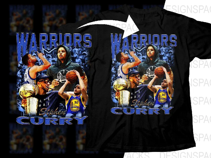 T-Shirt Programmer-Golden State Warriors Stephen Curry Basketball Star Bootleg Graphic Design Png Digital Download