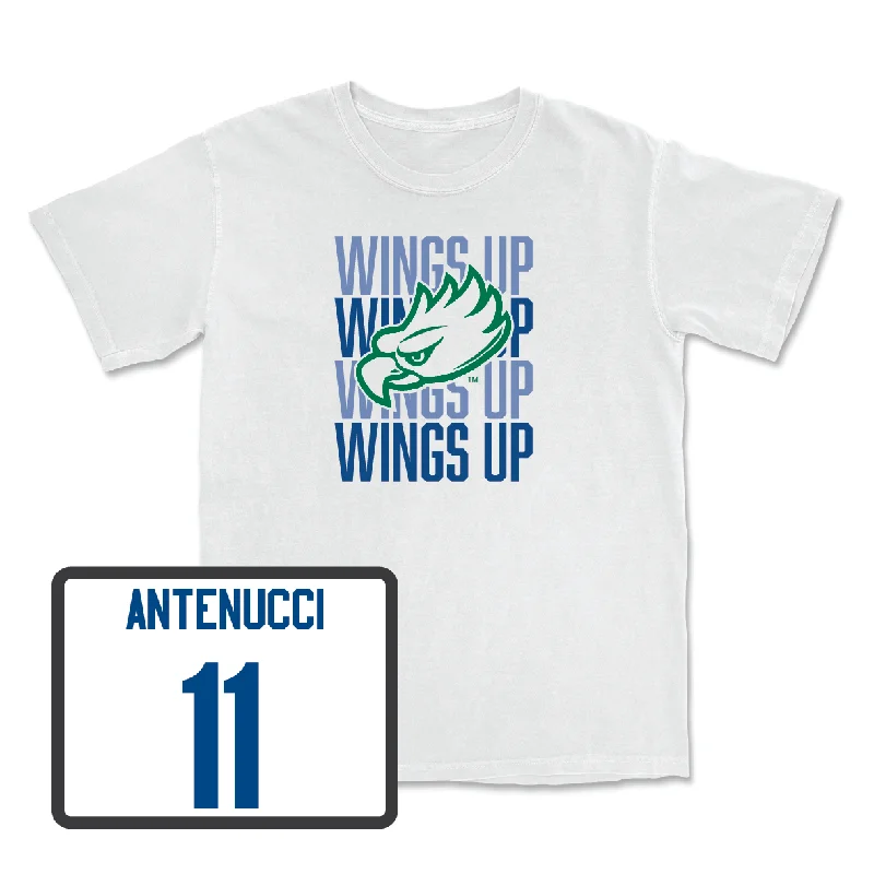 T-Shirt Boxing-Women's Basketball White Wings Up Tee - Maddie Antenucci