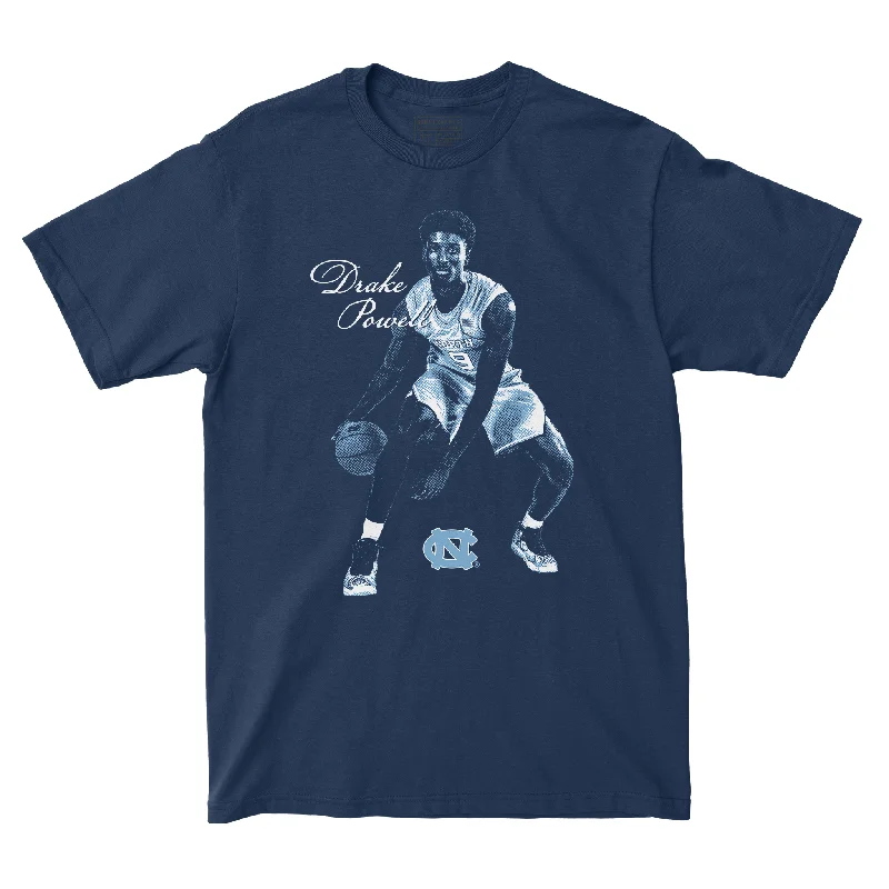 T-Shirt Multi-Color-EXCLUSIVE RELEASE: Drake Powell Portrait Navy Blue Tee