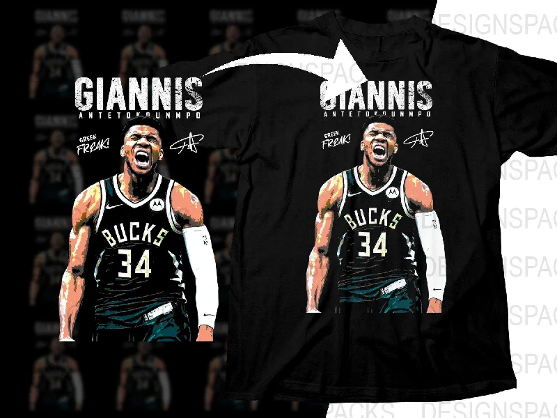 T-Shirt Kids-Greek Freak Giannis Antetokounmpo Milwaukee Bucks Basketball Player Png Digital Download