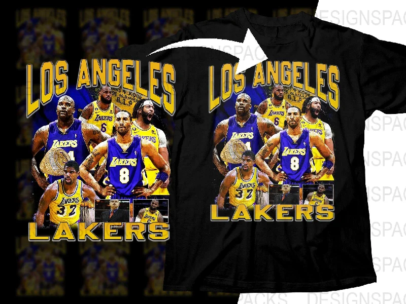 T-Shirt Oversized-Los Angeles Lakers Basketball Team Bootleg Graphic Png Digital Download