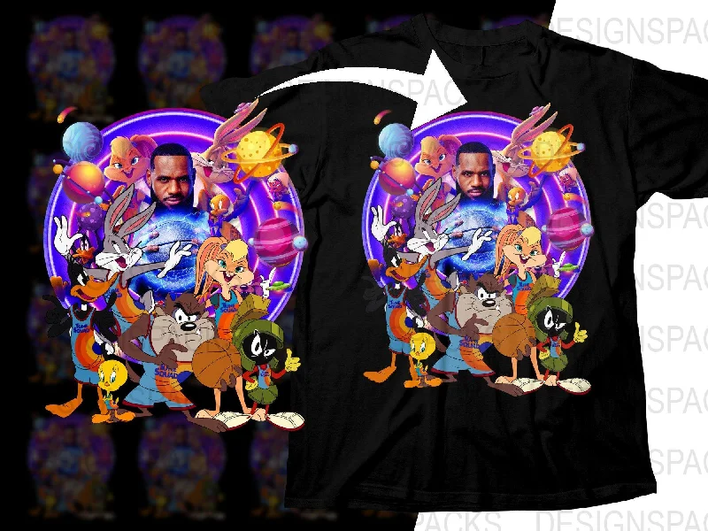 T-Shirt Name-Lebron James Space Jam A New Legacy Tune Squad Basketball Players Png Digital Download