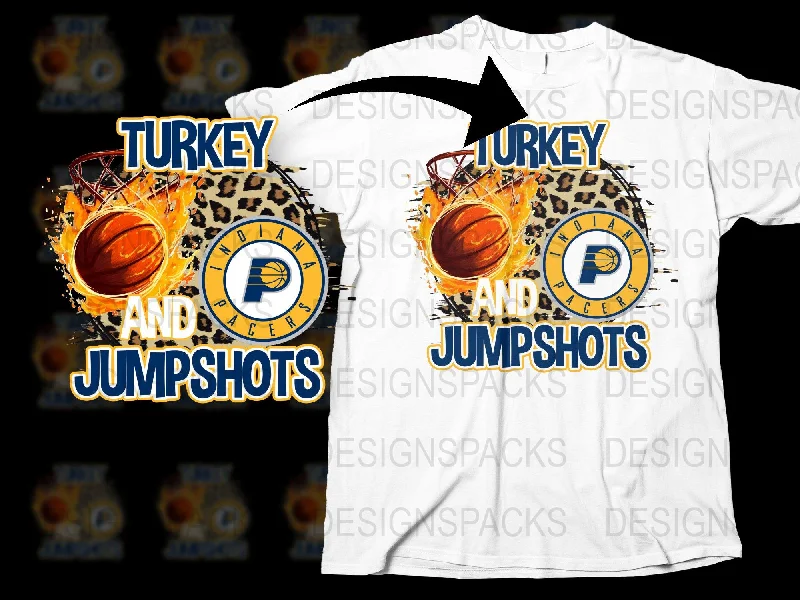 T-Shirt Poolside-Indiana Pacers Thanksgiving Turkey And Jump Shots Png Digital Download