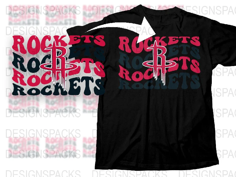 T-Shirt Pullover-Houston Rockets Stylish Graphic Tee Png Digital Download