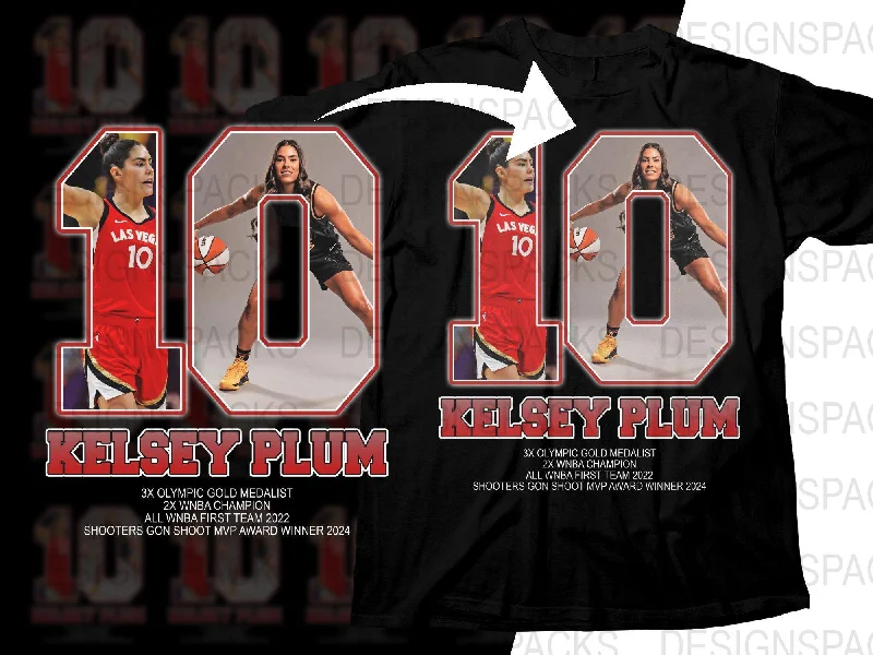 T-Shirt Skateboard-Kelsey Plum Las Vegas Aces Basketball Star Bootleg Graphic Png Digital Download