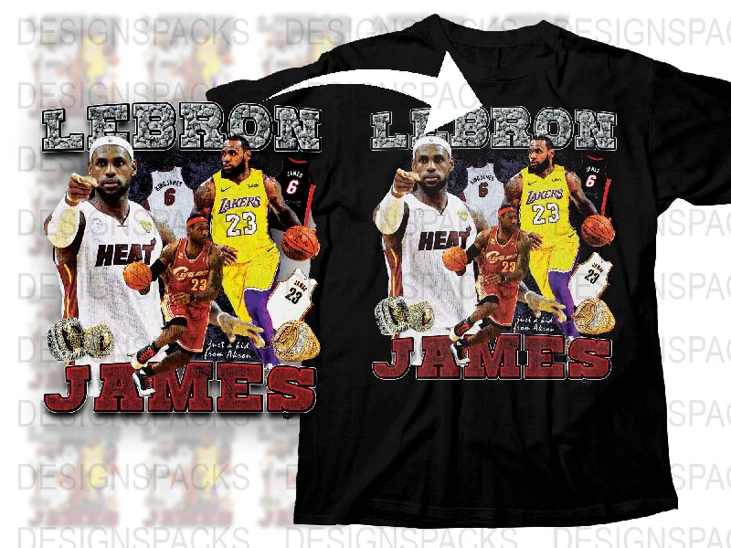 T-Shirt Lightweight-LeBron James Basketball Icon Legendary NBA Png Digital Download