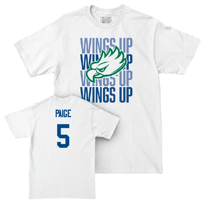 T-Shirt Festival-Women's Basketball White Wings Up Tee - Alahna Paige