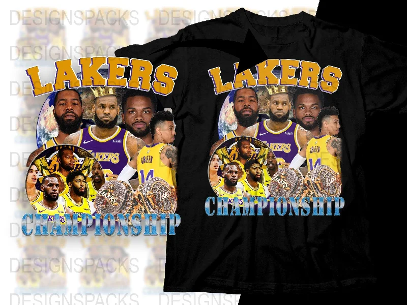 T-Shirt Slim Fit-Lakers Championship Basketball Fan Png Digital Download