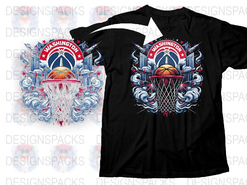 T-Shirt Gamer-Washington Wizards Basketball Team Graphic Png Digital Download