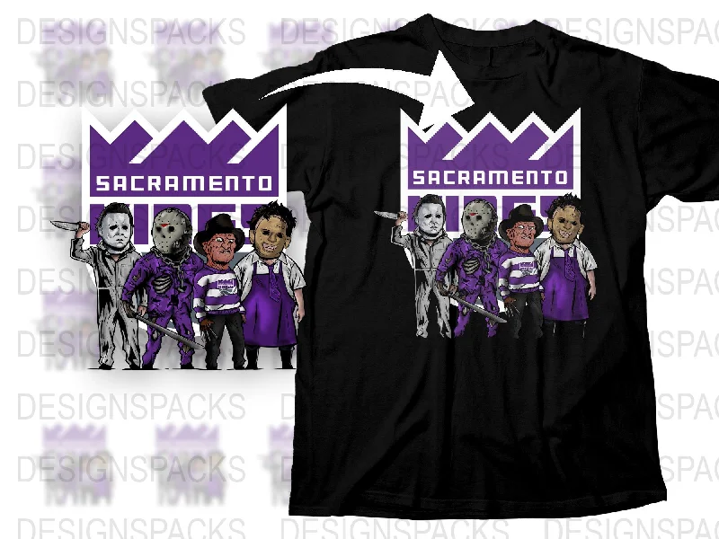 T-Shirt Science-Sacramento Kings Halloween Horror Mashup Png Digital Download