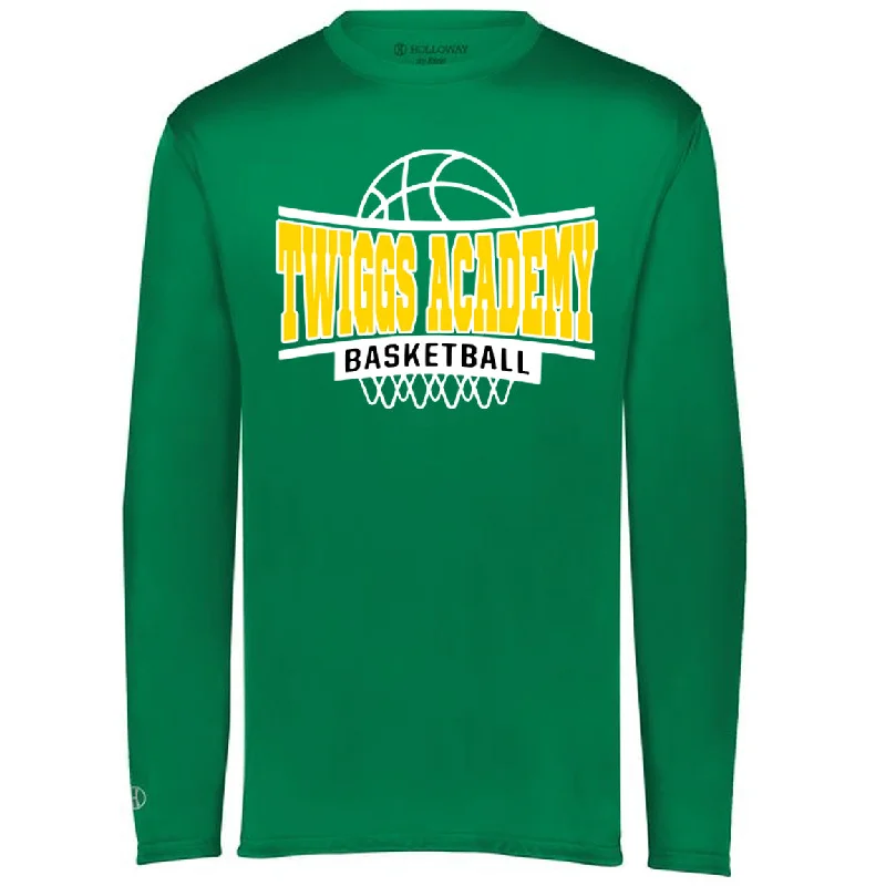 T-Shirt Cyber Monday-Twiggs Academy - Curved Twiggs Academy Basketball Shooting Shirt - Kelly Drifit Longsleeves