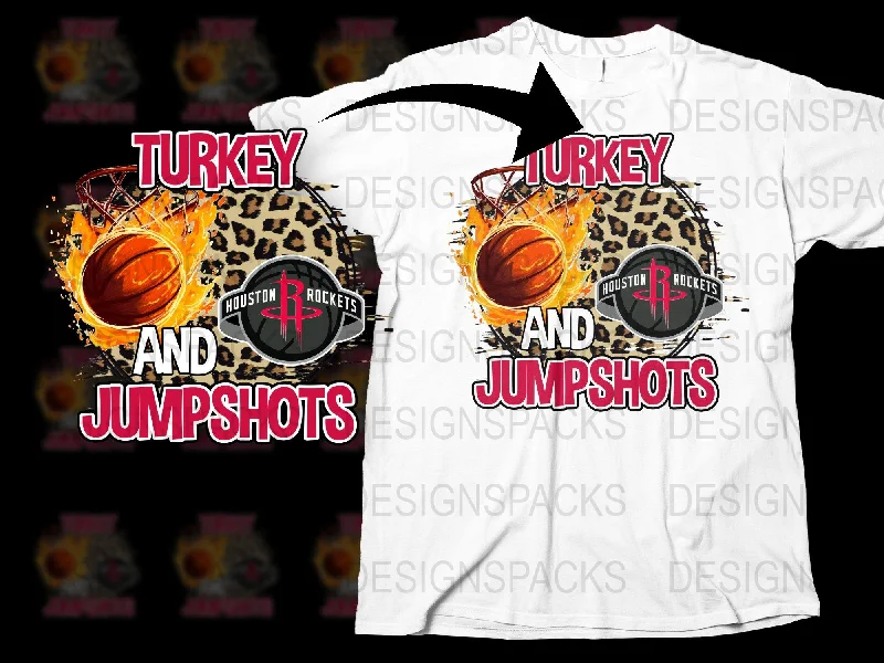 T-Shirt Office-Turkey And Jumpshots Houston Rockets Png Digital Download