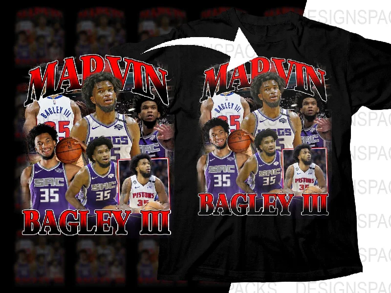 T-Shirt Personalized-Marvin Bagley III Highlights Basketball Star Bootleg Png Digital Download