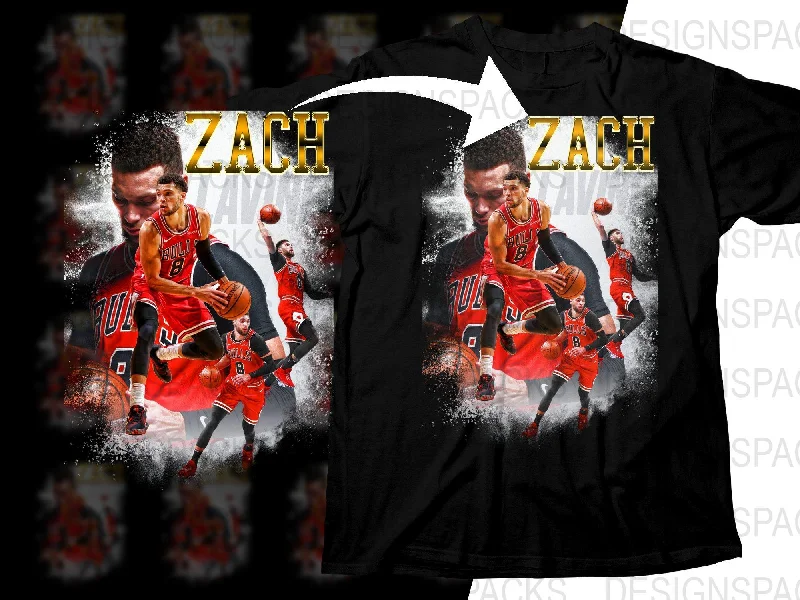 T-Shirt Soccer-Zach LaVine Dynamic Basketball Star Chicago Bulls Bootleg Png Digital Download