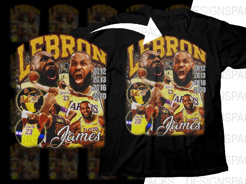 T-Shirt Tech Geek-Legendary Basketball Superstar LeBron James Bootleg Png Digital Download