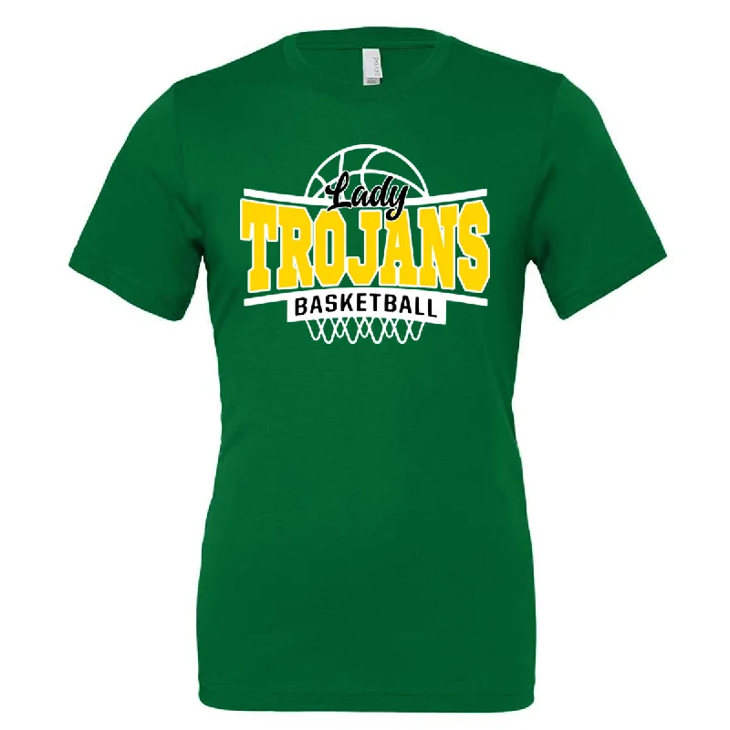 T-Shirt Women-Twiggs Academy - Curved Lady Trojans Basketball - Kelly (Tee/DriFit/Hoodie/Sweatshirt)