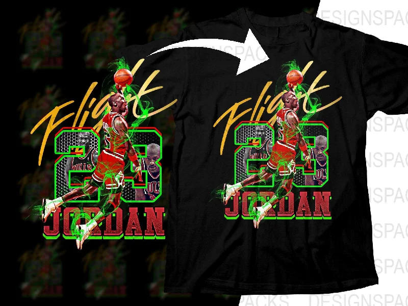 T-Shirt Yoga-Iconic Michael Jordan Chicago Bulls Basketball Legend Jordan 23 Flight Bootleg Png Digital Download