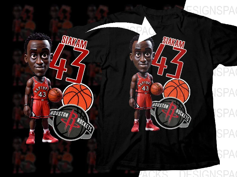 T-Shirt Football-Pascal Siakam Raptors Basketball Star Cartoon Png Digital Download