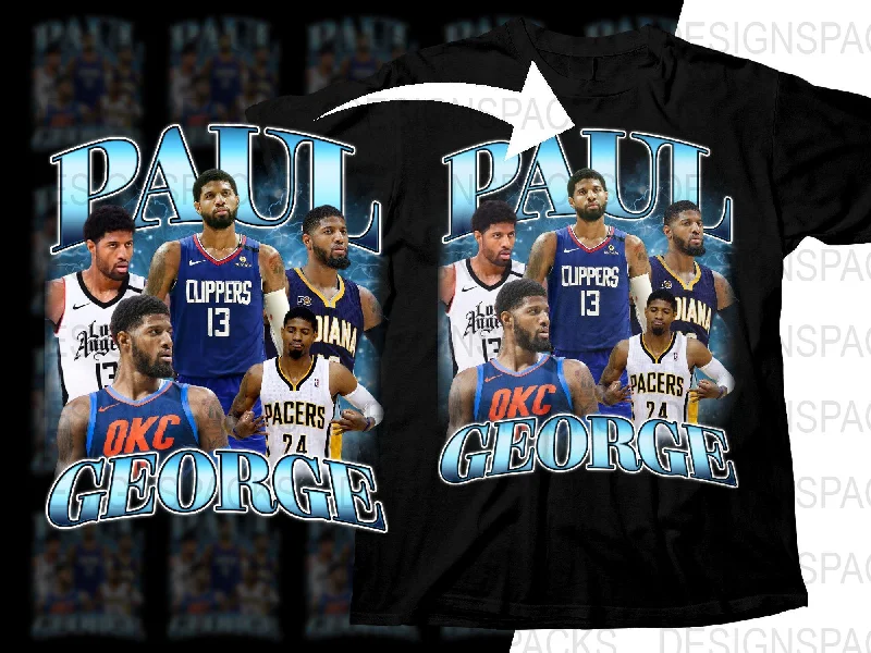 T-Shirt Baseball-Paul George Basketball Career Highlights Bootleg Png Digital Download