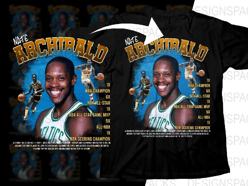 T-Shirt Sustainable-Nate Archibald NBA Champion NBA All-Star Game MVP Bootleg Png Digital Download