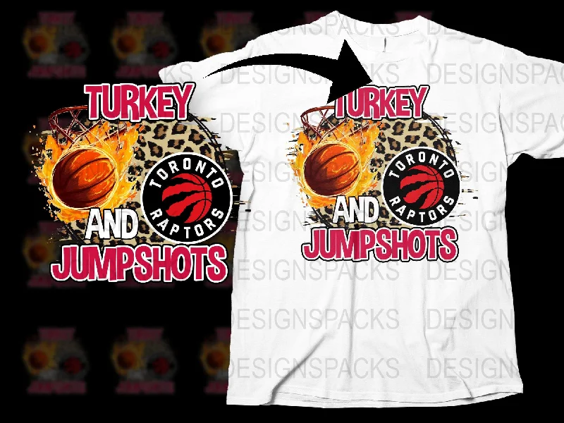 T-Shirt Athletic-Toronto Raptors Turkey And Jumpshots Sports Png Digital Download