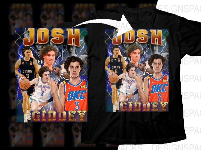 T-Shirt Baseball-Josh Giddey Basketball Player Bootleg Png Digital Download