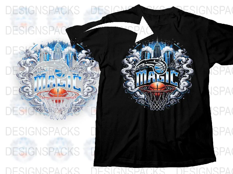 T-Shirt Concert-Orlando Magic Basketball Team Graphic Png Digital Download