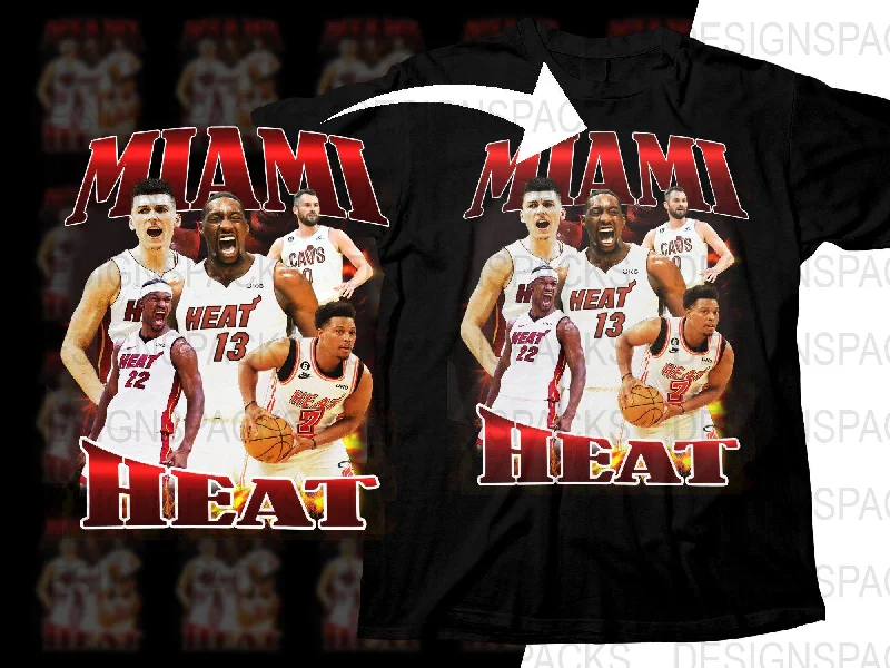 T-Shirt Hip Hop-Miami Heat Basketball Team Bootleg Graphic Design Png Digital Download