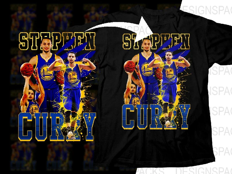 T-Shirt Black Friday-Golden State Warriors Stephen Curry Basketball Star Bootleg Png Digital Download