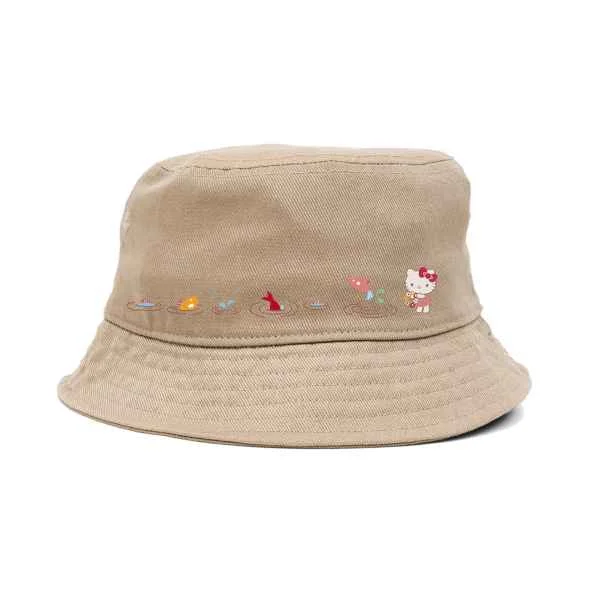 Hat High-Quality-Girl X Sanrio Hello Kitty Shroom Fishing Bucket Hat - (Natural)