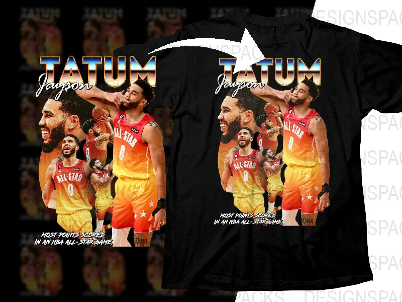 T-Shirt Floral-Jayson Tatum Most Points Scored NBA All-Star Game Bootleg Png Digital Download