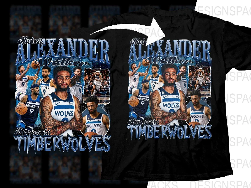 T-Shirt Gold-Nickeil Alexander Walker Minnesota Timberwolves Basketball Superstar Bootleg Graphic Png Digital Download