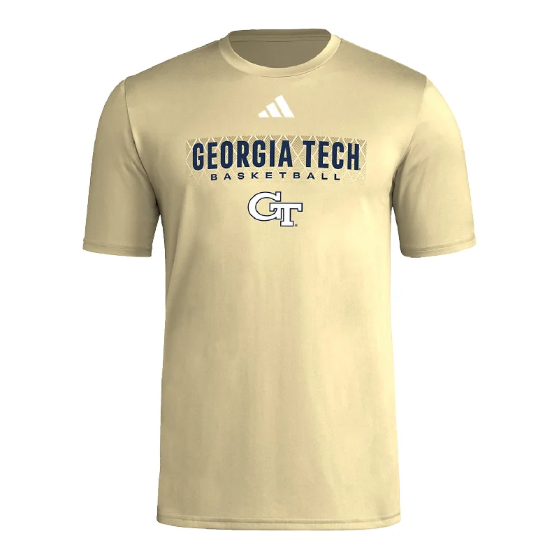 T-Shirt Viral-Georgia Tech Yellow Jackets Adidas Basketball Gold T-Shirt