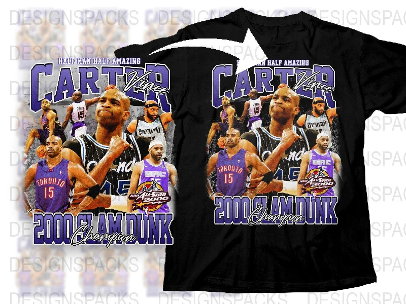 T-Shirt Green-Vince Carter Bootleg Png Digital Download Half Man Half Amazing