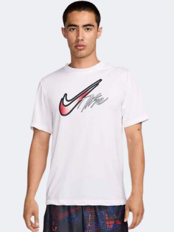 T-Shirt Sun Protection-Nike Dri Fit Men Basketball T-Shirt White