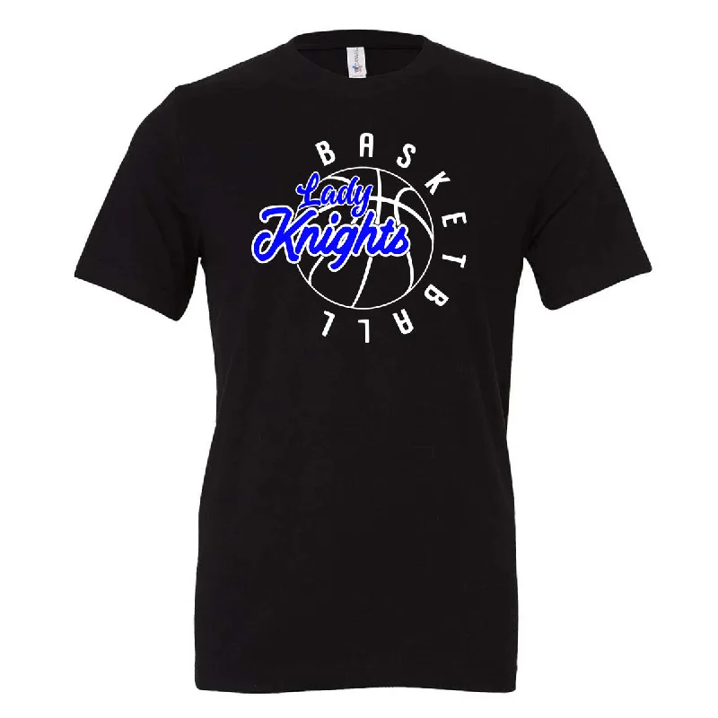 T-Shirt Moisture-Wicking-Windsor - Lady Knights Basketball Circle - Black (Tee/DriFit/Hoodie/Sweatshirt)