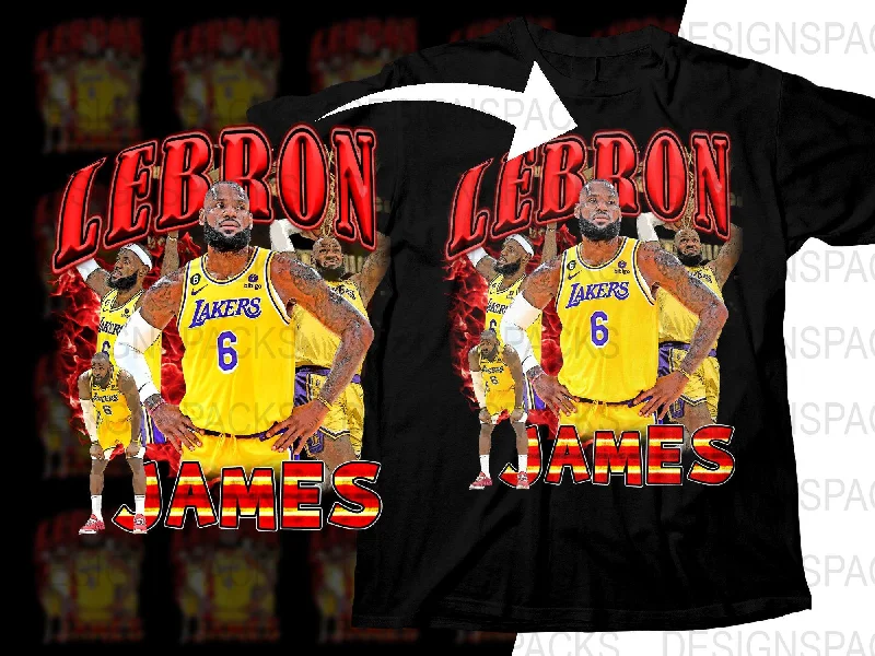 T-Shirt Budget-Friendly-Iconic Basketball Superstar Lebron James Los Angeles Lakers Bootleg Png Digital Download