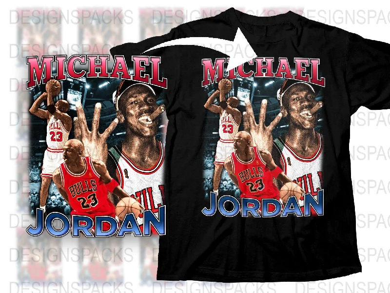 T-Shirt Yoga-Michael Jordan Classic Chicago Bulls Png Digital Download