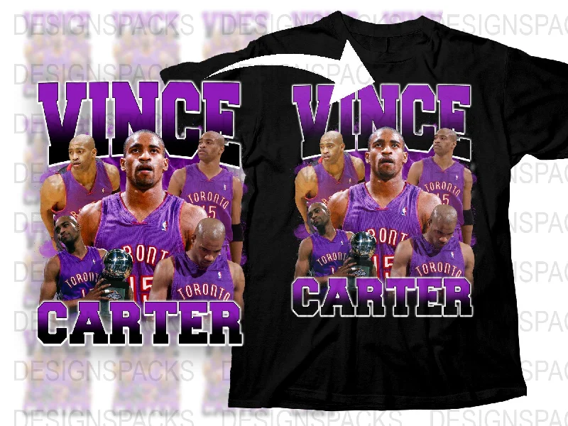 T-Shirt Pink-Vince Carter Toronto Raptors Bootleg Graphic Png Digital Download