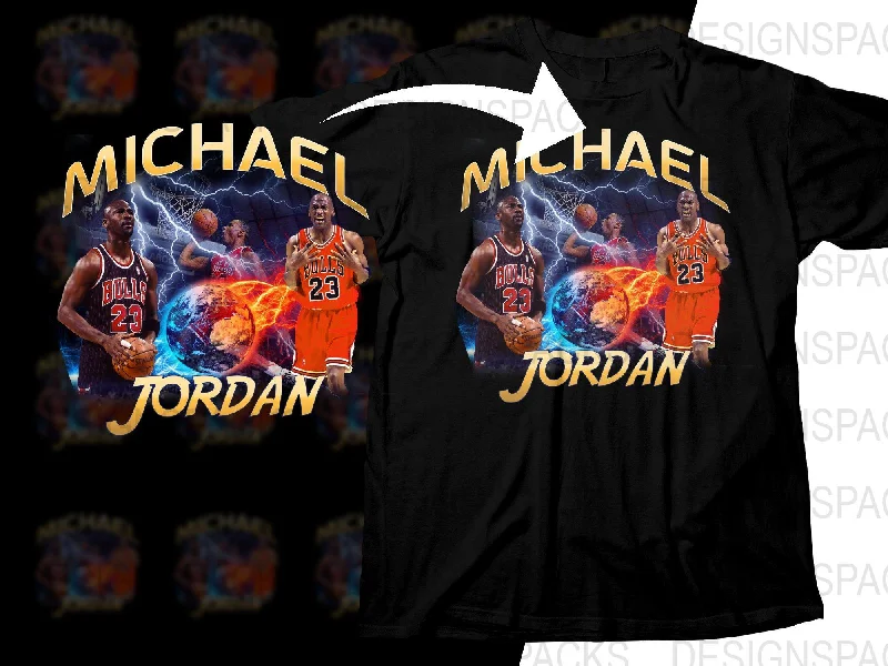 T-Shirt Free Shipping-Legendary Michael Jordan Chicago Bulls Basketball Star Bootleg Graphic Png Digital Download