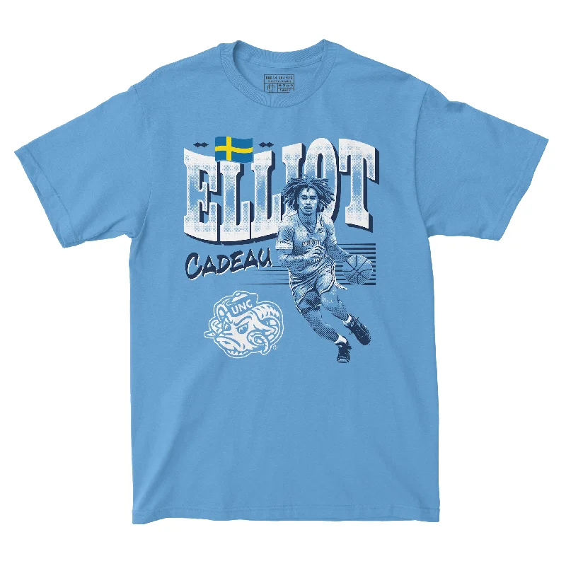 T-Shirt Floral-EXCLUSIVE RELEASE: Elliot Cadeau Signature Cartoon Light Blue Tee