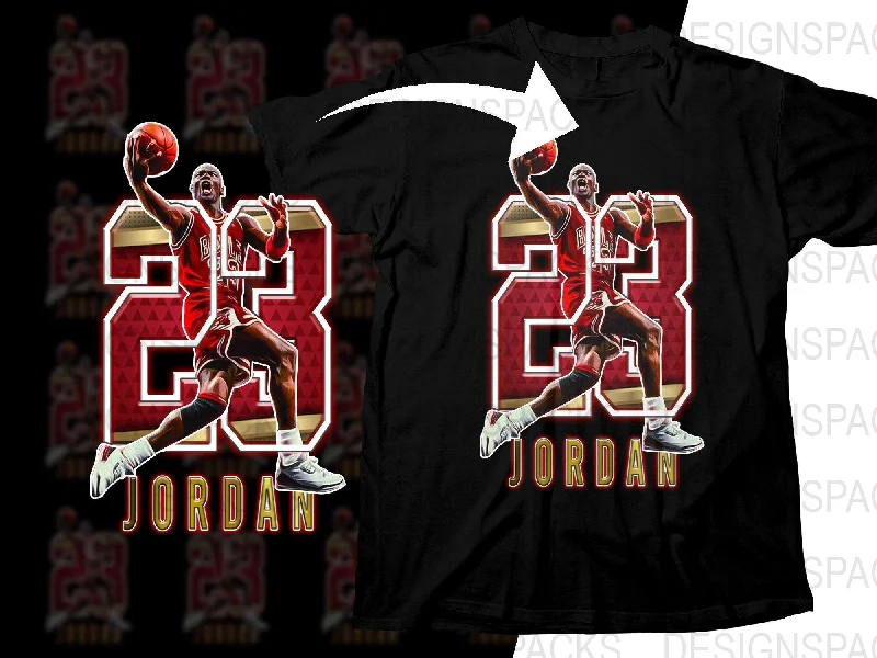 T-Shirt Breathable-Iconic 23 Michael Jordan Basketball Jump Legend Bootleg Png Digital Download