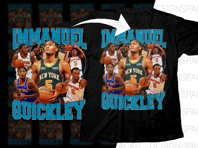 T-Shirt Travel-Immanuel Quickley New York Basketball Star Bootleg Png Digital Download