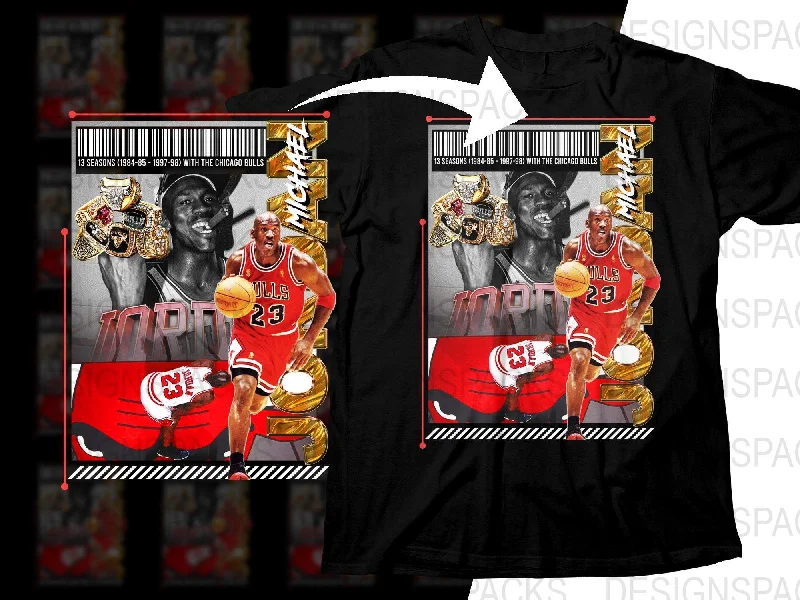 T-Shirt Gym-Michael Jordan Chicago Bulls Basketball Legend Bootleg Png Digital Download