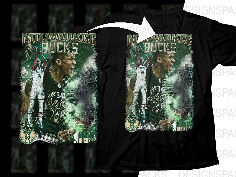 T-Shirt Hunting-Milwaukee Bucks NBA Players Png Bootleg Digital Download