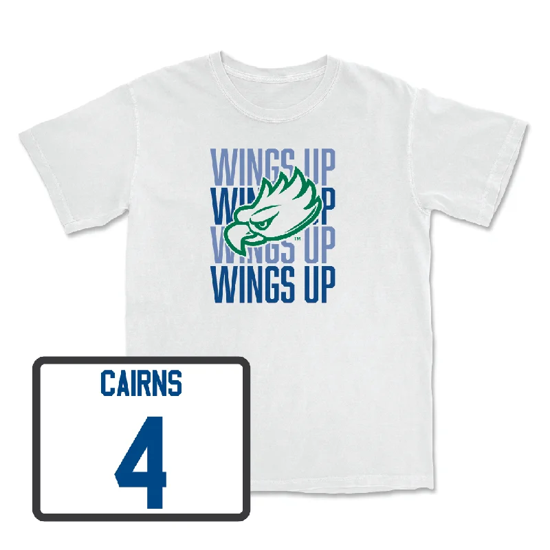 T-Shirt Basketball-Women's Basketball White Wings Up Tee - Dolly Cairns