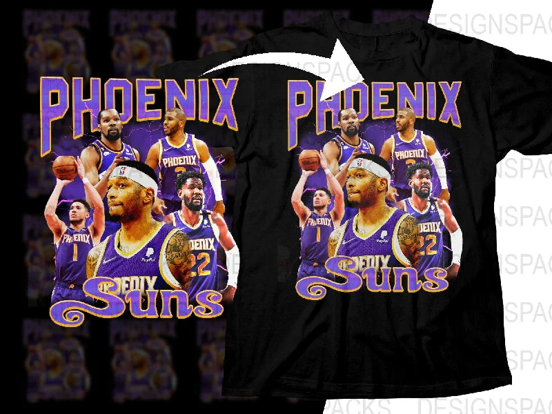 T-Shirt Boxing-Phoenix Suns Basketball Team Bootleg Graphic Design Png Digital Download