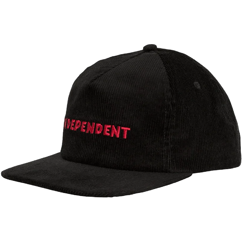 Hat Soccer-Independent Beacon Corduroy Snapback Black