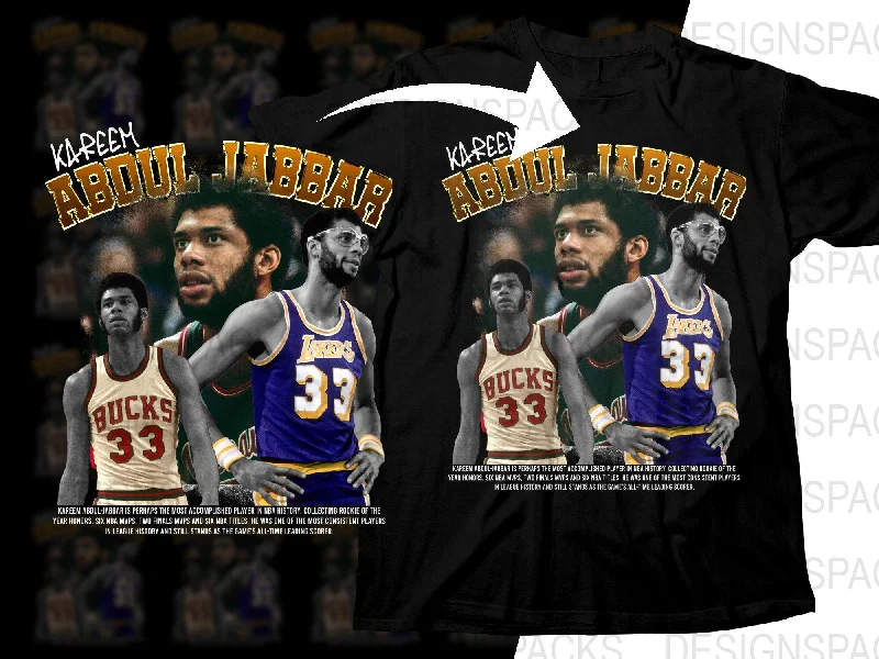 T-Shirt Cheap-Iconic Basketball Legends Kareem Abdul-Jabbar Los Angeles Lakers Bootleg Png Digital Download